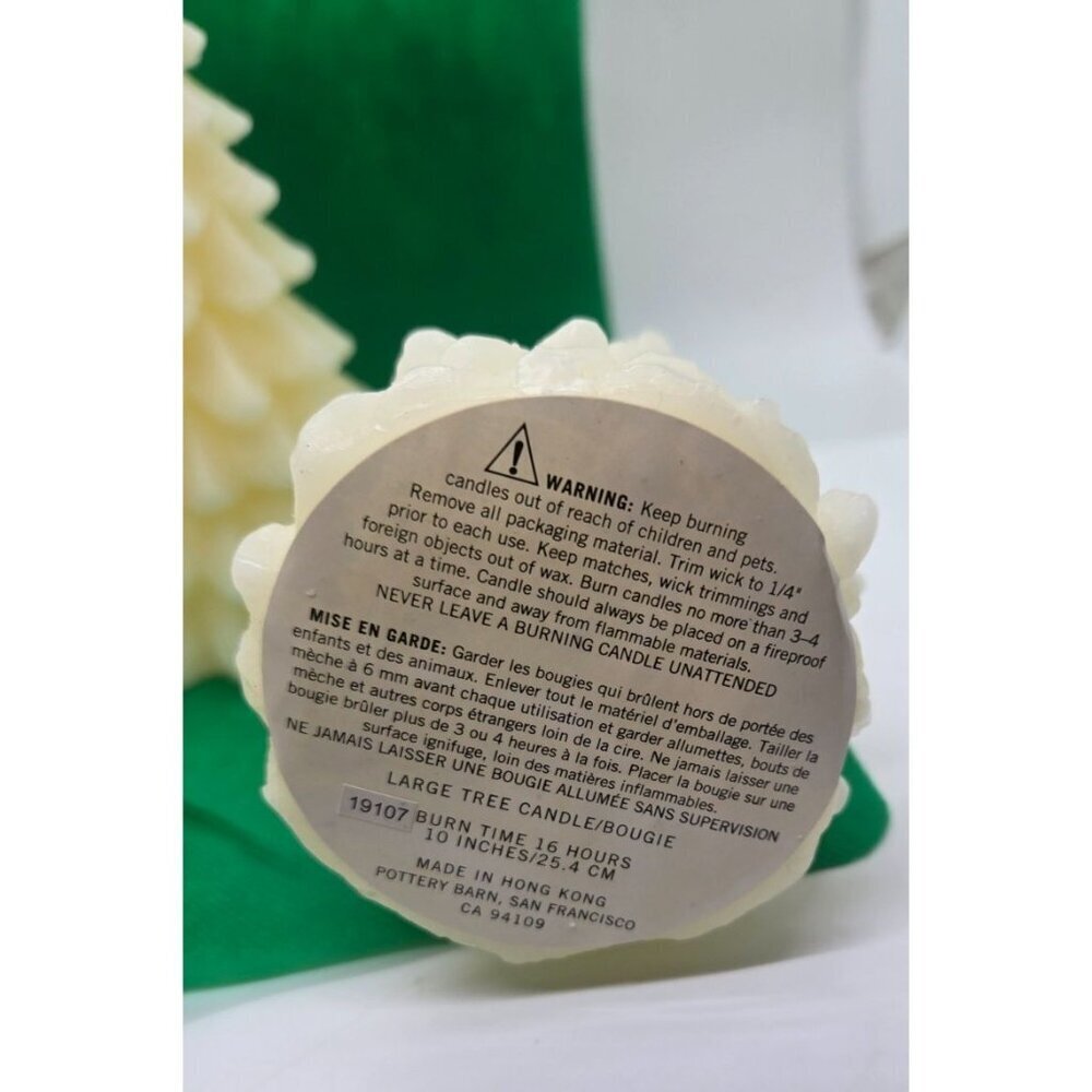 Pottery Barn Christmas Village Small & Medium Tree Shaped Candles set of 5 - Picture 7 of 7